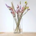 مزهرية زجاجية أسطوانية شفافة بسيطة